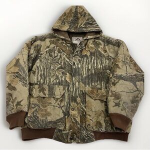 Duxbak RealTree Jacket Adult XXlarge Brown Workwear Canvas Hunting Hood Coat XXL